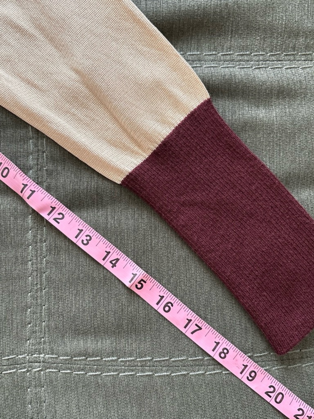 Rag&bone women’s 100% wool Colorblock Crewneck Sweater in Blush & Burgundy. L - Picture 7 of 11